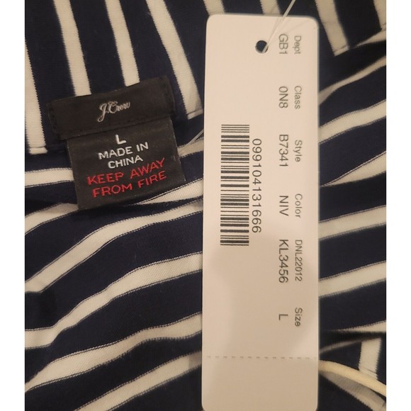 J. Crew Black and White Striped Pajama top - Picture 5 of 8